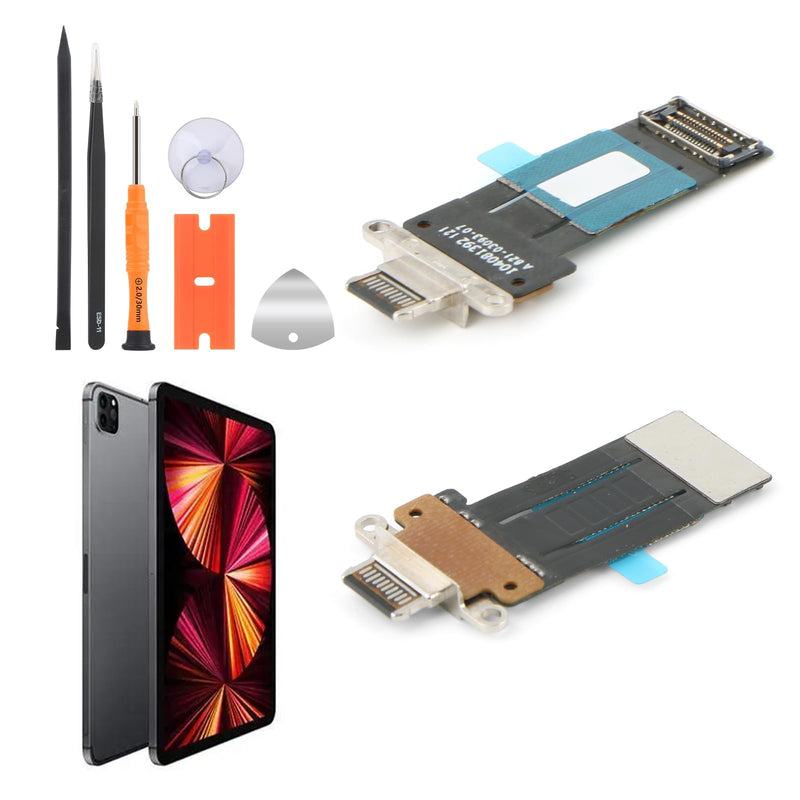 Dock Connector Replacement for iPad Pro 11" 3rd 4th A2377 A2301 A2759 A2435 for iPad Pro 12.9" 5th 6th A2378 A2379 A2436 A2764 2021 2022 Charging Port Replacement Flex Cable with Tools
