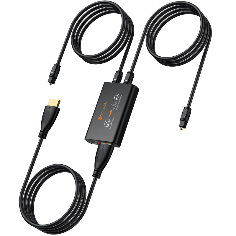 Neoteck HDMI ARC Audio to Dual Optical Extractor, ARC/eARC Audio Extractor | with 1-in-2-out, Supports PCM 2.0, Dolby 5.1, DTS 5.1, 24bit/192kHz, Plug and Play for TV, Home Cinema & Legacy Audio Systems Dual-fiber interface output