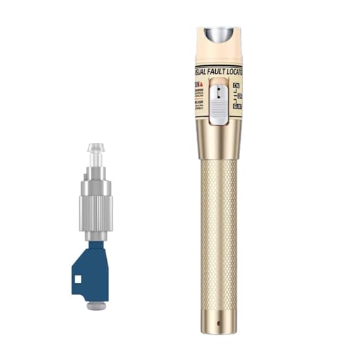 Visual Fault Locator Fiber Optic Tester, 2.5mm Universal Connector for LC/FC/SC/ST, Visual Fault Finder for FTTH Cable Breakpoint & Continuity Checking (Golden, 80-100KM) Golden