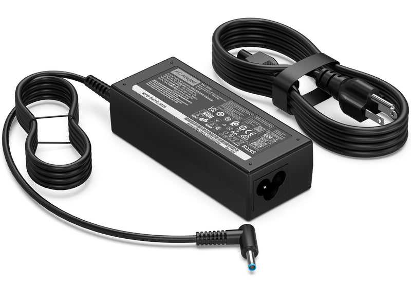 65W Replacement for HP Laptop Charger Envy, ProBook Series Smart Pavilion x360 14 15 17, Stream 11 13 14, Notebook, Elitebook, Blue Tip AC Adapterwith Power Cord