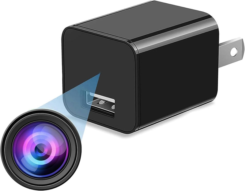 Asnaghi Camera Charger,HD 1080P, 64GB Nanny Cam Camera with Motion Detection,No Wi-Fi Needed