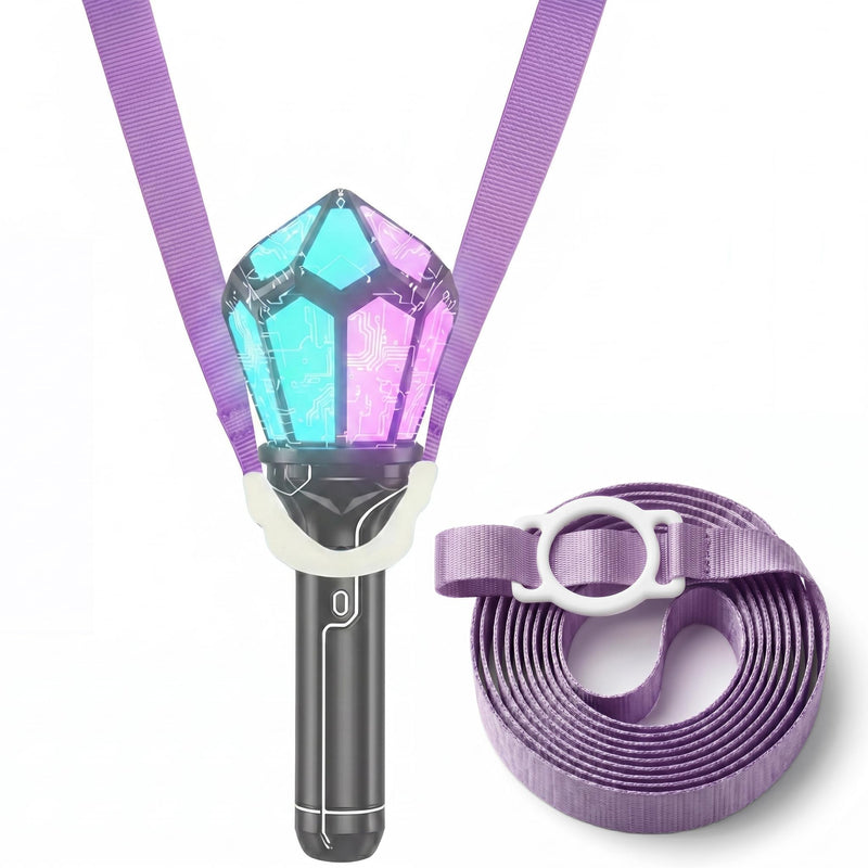 Kpop Lightstick Strap Lanyard - Adjustable K Pop Light Stick Crossbody Carrier Shoulder Strap, K-pop Body Carry Event Strap, Star Accessories Concert Essentials Merch for Display Idol Fans Large Hole ( Dia. 1.38" ) Purple