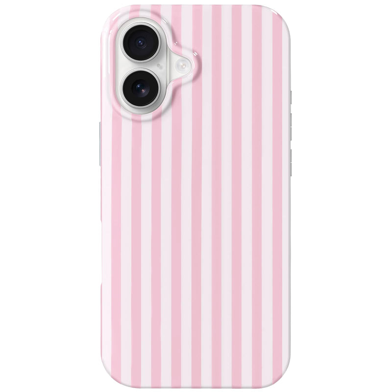 Hython for iPhone 17 Case Cute Striped Aesthetic Design Simple Stripes Cover 6.3", Thin Slim Soft TPU Bumper Shockproof Rubber Protective Phone Cases for Women Girls Girly Boys, Pink and White For Iphone 17 - 6.3 Inch