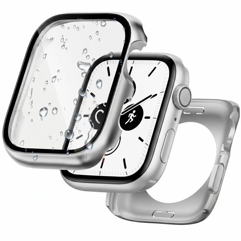 Metal Waterproof Case for 40mm Apple Watch SE 3/2/1 Series 6/5/4 | 40mm Cover Built-in Tempered Glass Screen Protector, Full Coverage, Anti-Scratch, Metal Silver 40mm(SE3/SE2/SE/6/5/4)