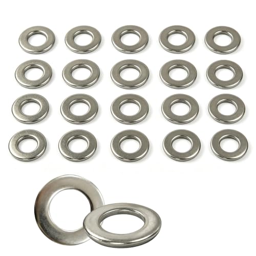 M18 Flat Washer 304 Stainless Steel, 18mm ID 34mm OD 3mm Thick, 20 Pcs