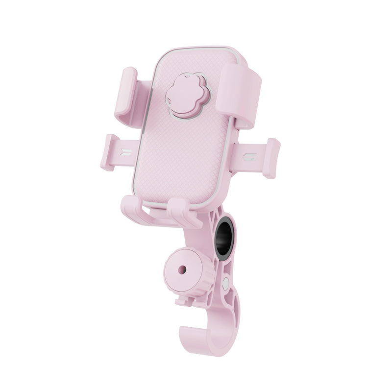Stylish Pink Bike Phone Mount for Women | Universal 4.7"-7.2" Phone Mount, Anti-Shake 360° Handlebar Holder w/Helmet Mount for Bike Motorcycle Scooter Treadmill