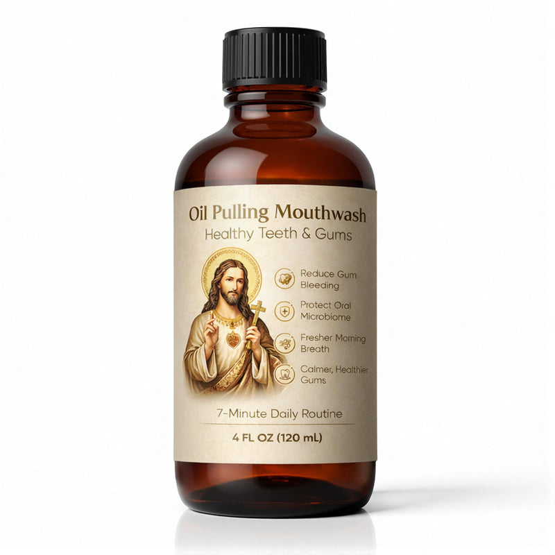 Holy Mouthwash Pulling Oil, Alcohol-Free Oil Pulling Rinse for Fresh Breath & Gum Care, 12-Oil Blend Mouthwash for Sensitive Mouths, Morning Oral Care Routine, Gentle Daily Oral Rinse, 4 Fl Oz