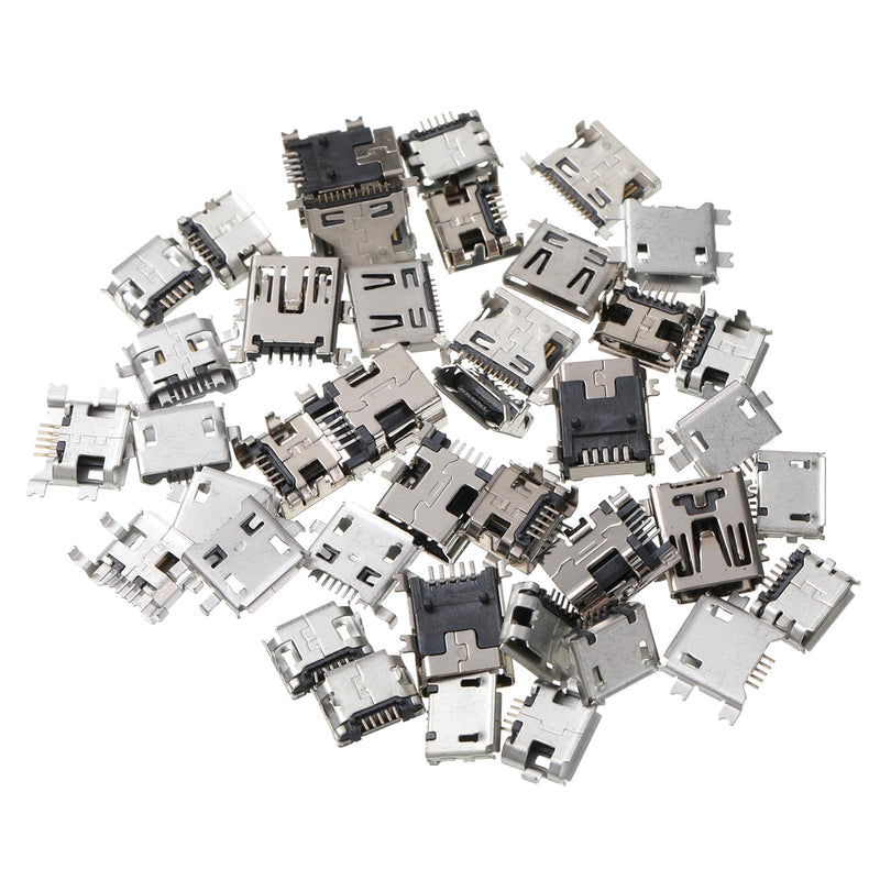 USB C Connector, 50Pcs 10 Models USB C Charger Port Replacement Female Socket Solder Receptacle Adapter for Mobile Phone & Other Product Repair
