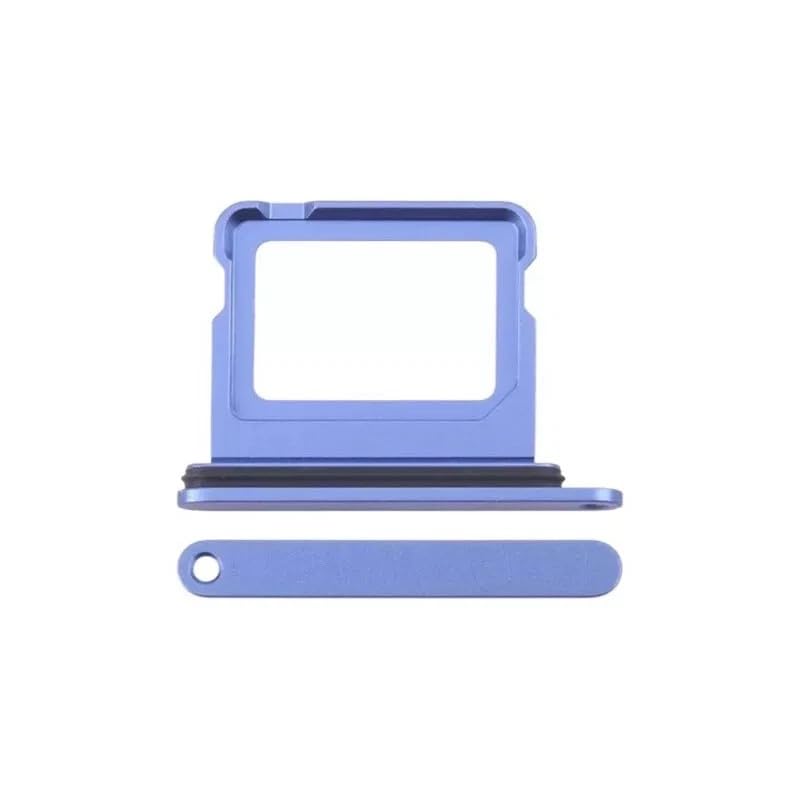 2X Single SIM Card Tray Holder Slot Replacement Compatible with iPhone 16/16 Plus (Ultramarine) Ultramarine