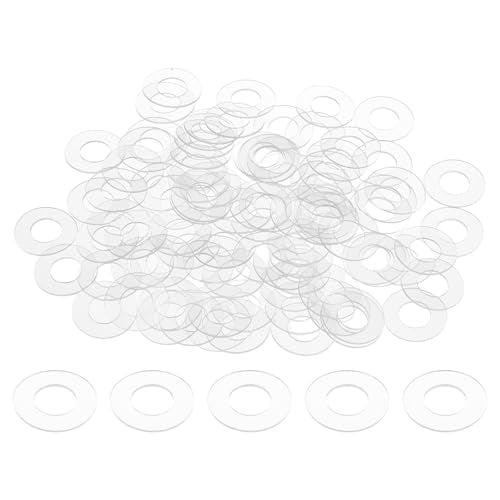 M METERXITY 150-Pack M12 PVC Flat Washers, 12mm ID 24mm OD 1mm Thick Plastic Clear Shower Door Handle Washers Spacer for Automotive/Towel Bars Replacement, Sealing Spacer Gasket Ring M12 12mm x 24mm x 1mm