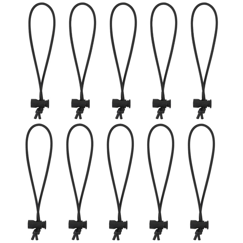 Reusable Elastic Cable Tie with Adjustable, Cable Strap Toggle Tie | 10pcs Keep cords neat and tangle-free with this reusable, adjustable elastic strap—soft on cables, tool-free 10pcs Black