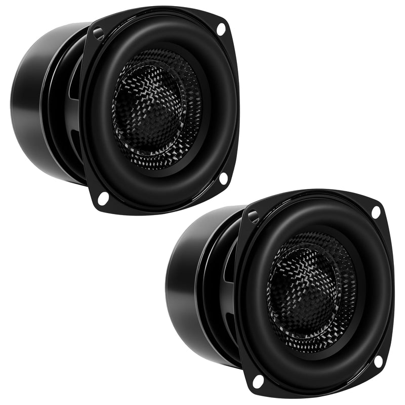 2Pcs 3 Inch Glass Fiber Cone Subwoofer Woofer Speaker 4 Ohm 25W HiFi Sound Powerful Low Frequency Bass for Home Audio
