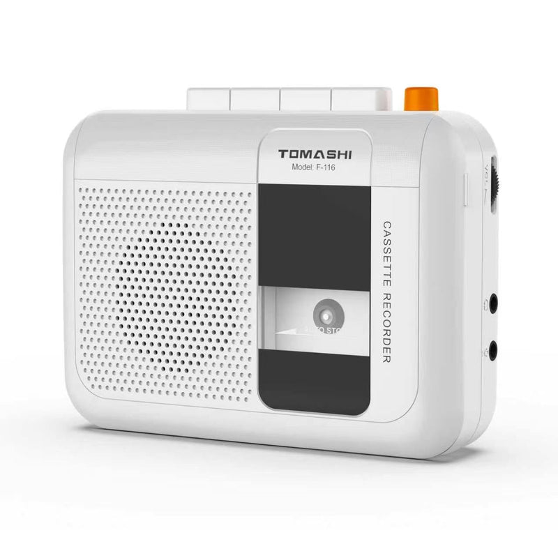 TOMASHI Portable Cassette Player, Tape Recorder, with Build in Microphone/Speaker/Headphone Jack. Fast Forward, Fast Rewind, Auto-Stop