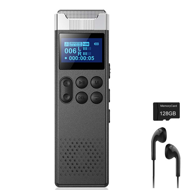 160GB Digital Voice Recorder with Playback Voice Activated Recorder for Lectures Meetings Interviews Portable Sound Audio Recorder Recording Device with Built-in Speaker A-B Repeat MP3 Player
