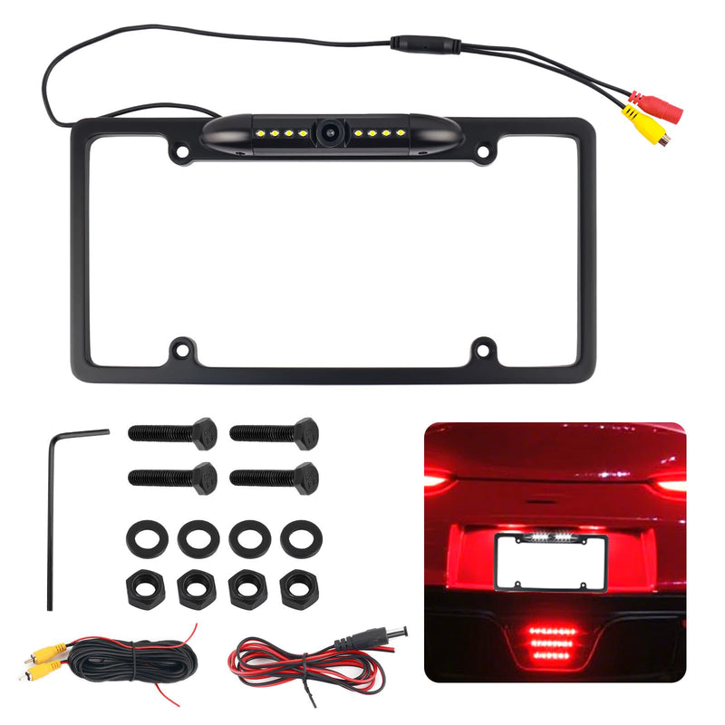 2026 New Car License Plate Backup Camera,8 LED HD Night Vision Reverse Camera with 170° Wide Angle,IP68 Waterproof Backup Cameras License Plate Mount for Truck SUV
