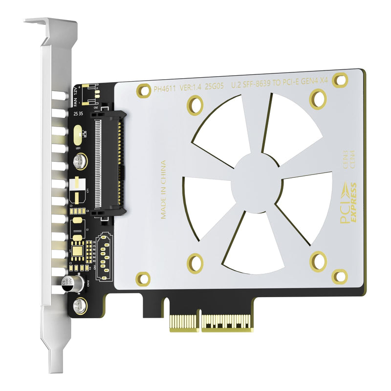 PCIe 4.0 X4 to U.2 NVMe SSD Adapter for 2.5 Inch SFF-8639 1 Port-PCIe 4.0 x4
