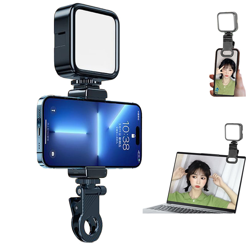 62 LED Portable Selfie Light, Video conferencing Fill Light with Clip on 3 Lighting Mode Rechargeable 2200mAh Suitable for Mobile Phones, iPhones, Network Cameras, laptops, Photography, Makeup