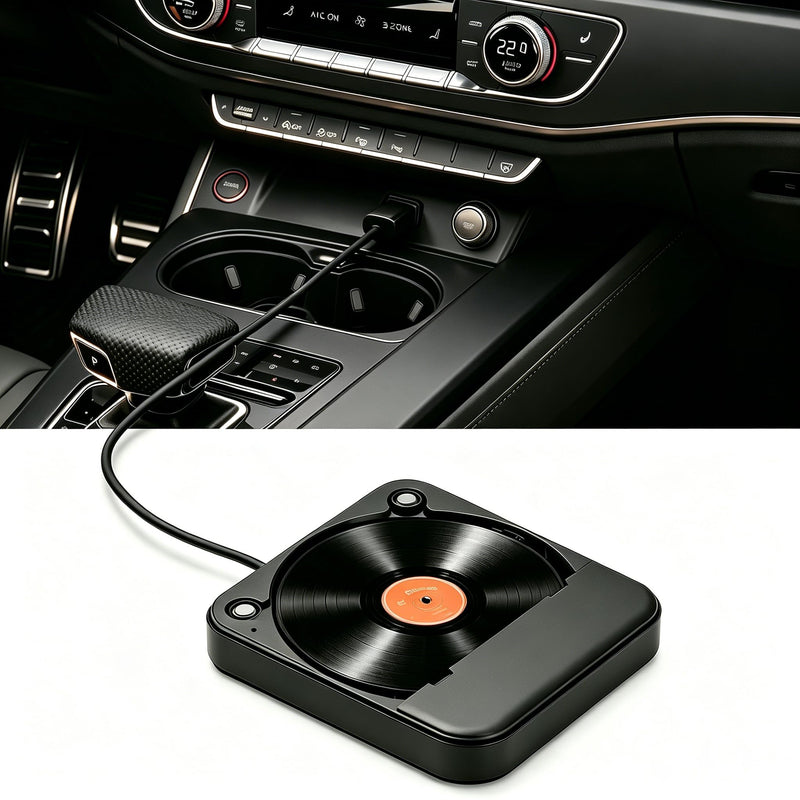 CD Player for Car, External Portable Car CD Players with USB/AUX Port, Universal USB CD Player for Vehicle, Laptop, TV, Computer, for Android 4.4 and Above Navigation Black