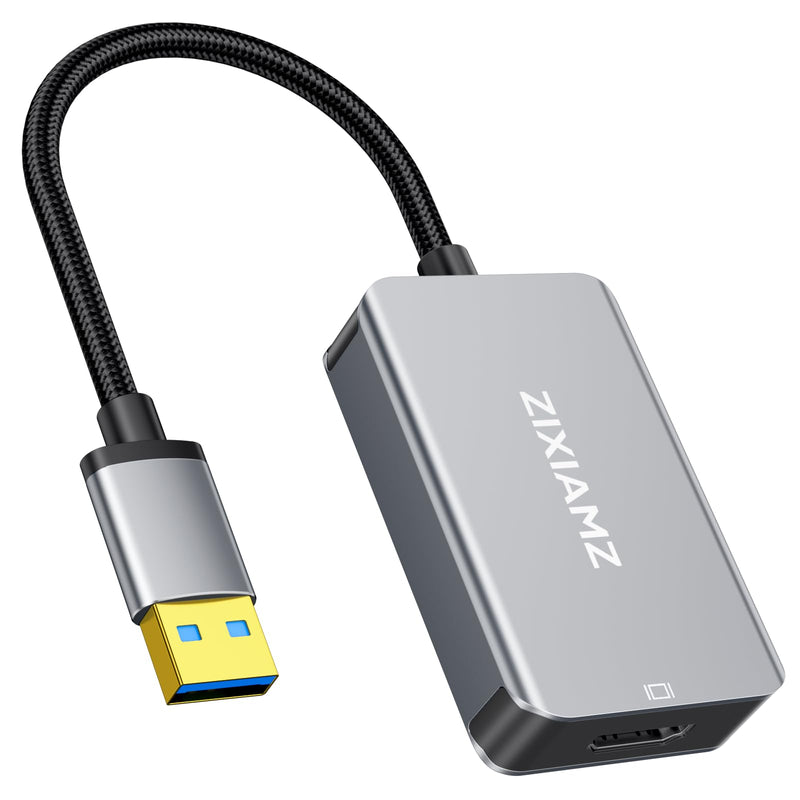 USB to HDMI Adapter, 1080P@60Hz for Windows 7/8/10/11 and MacOS | USB 3.0 Male to HDMI Female Audio Video Converter Suitable for Laptop Desktop Monitor - Driver installation is required