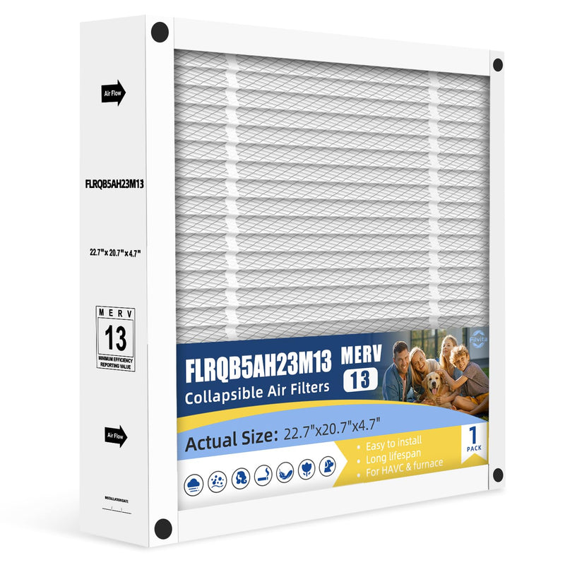 FLRQB5AH23M13 MERV 13 Air Filter Compatible with Trane FLRQB5AH23M13/FLRQB5AH23M11,AH Dedicated 22.7"x20.7"x4.70" For QuikBox Media Filter Foldable (1PACK) 1PACK