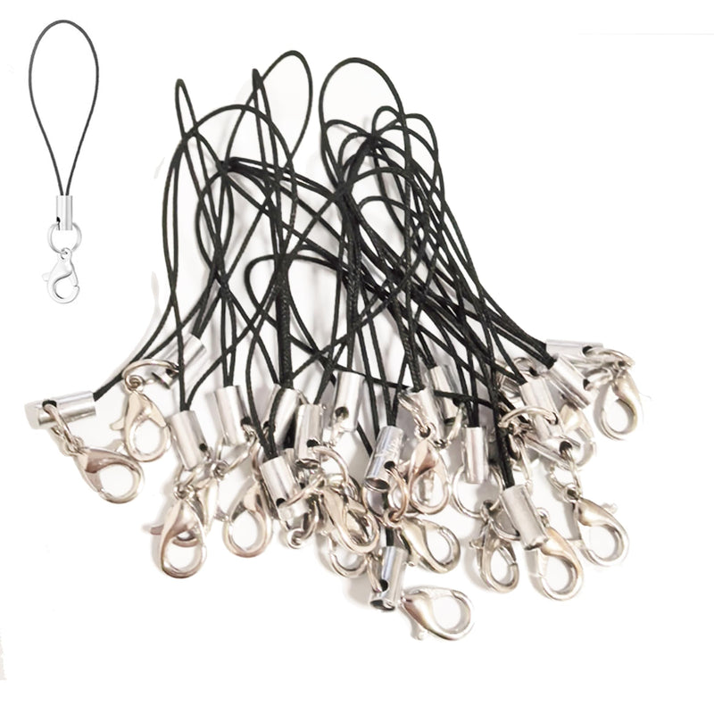 10 Pcs Phone Charms Strap, Lanyard Straps with Lobster Clasps, String for Keychains, USB Drives & DIY Jewelry Black 20