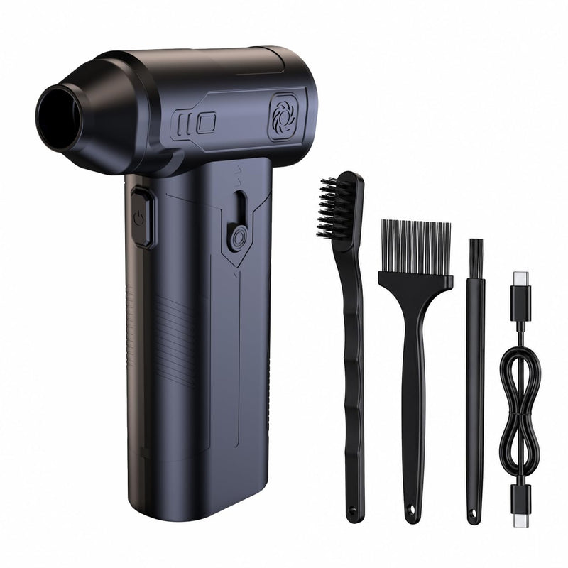 Compressed Air Duster, Powerful Cordless Electric Air Blowe | Electric Air Duster for Computer, Camera, Car Detailing – 3-Speed Adjustable, USB-C Fast Charging