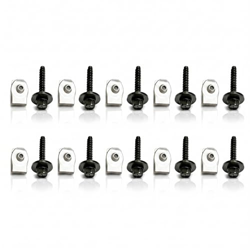 Fender Liner Bumper Cover Splash Shield Wheelhouse Liner Bolt Screw U Nuts Kit ， Fender Liner Screw – W716345-S450B, 11570498 – Compatible with Ford, Malibu, Cadillac, Edge, 10 Set