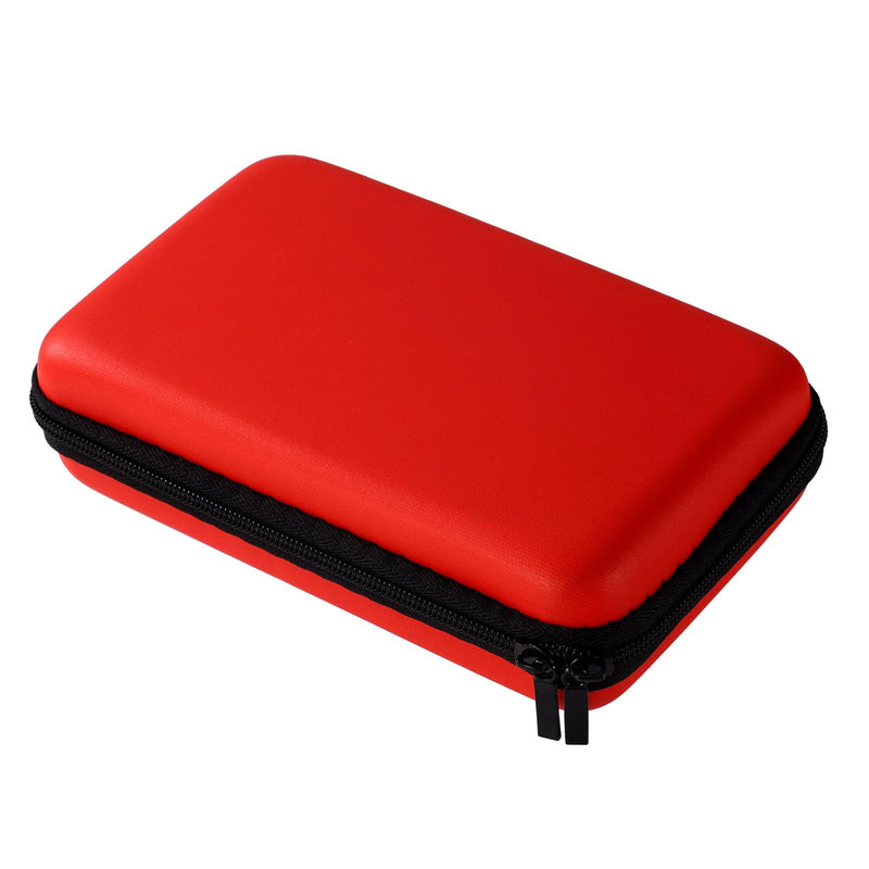 Storage Case for New 3DS, 3DS, 2DS XL, DSi, DS Lite, Waterproof Protective Carrying Case with Detachable Wrist Strap Compact Hard Shield for Handheld Game Player (Red)