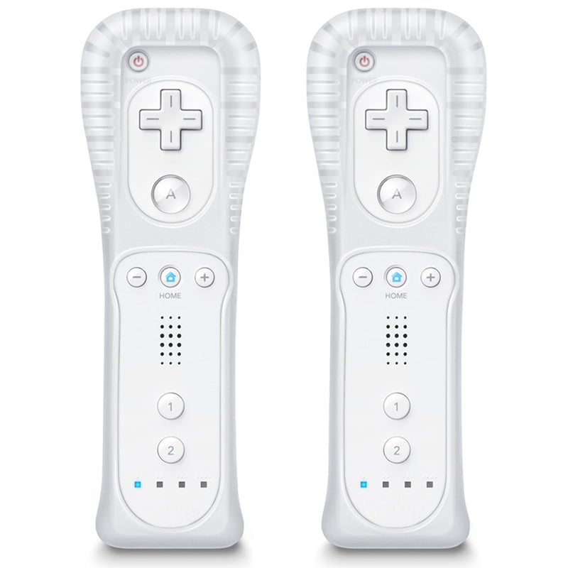 ADHLEK Wii Controller 2 Pack,Wii Remote Controller for Nintendo Wii,White | with Silicone Case and Wrist Strap white