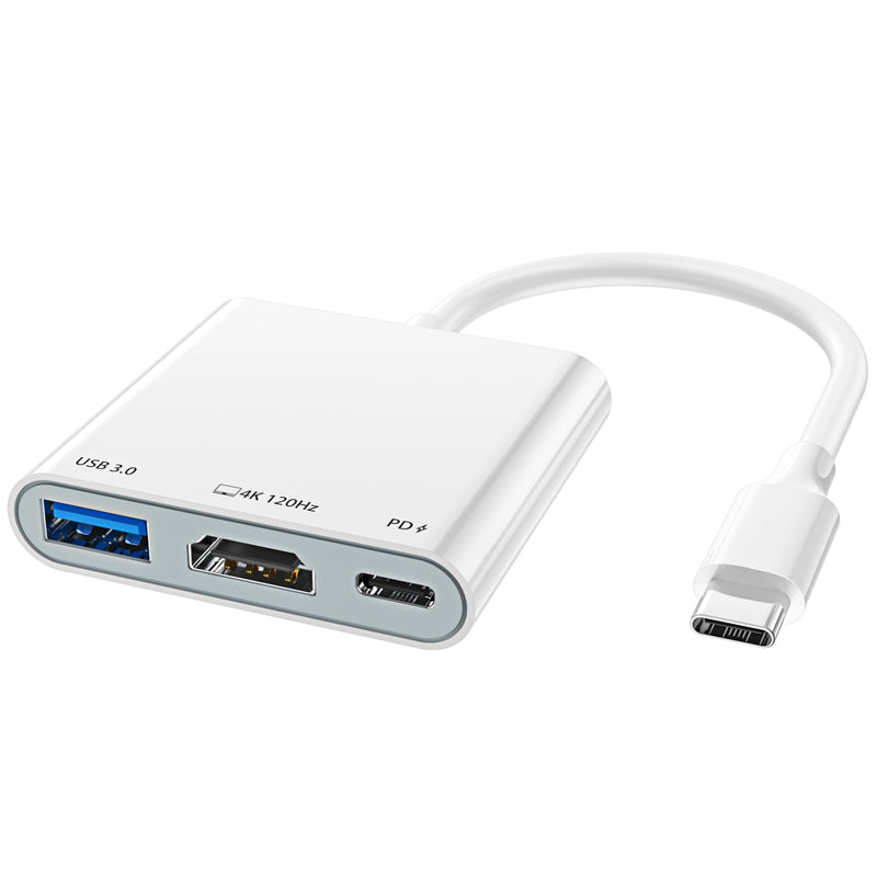 USB C to HDMI Adapter for iPhone 17 16 15, 4K@60Hz~120Hz iPhone to TV Adapter USB C with 100W Fast Charging, 5Gbps USB 3.0 Port, iPhone Hdmi Dongle for iPad/TV/Projector/Monitor, MFi Certified