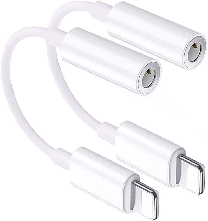 [Apple MFi Certified] iPhone 3.5mm Headphone Jack Adapter,2Pack for Apple Lightning to 3.5mm Earphones Jack Adapter Cord Dongle Aux Cable Converter Accessories Compatible with iPhone14 13 12 11/Xs/XR 2pack-L