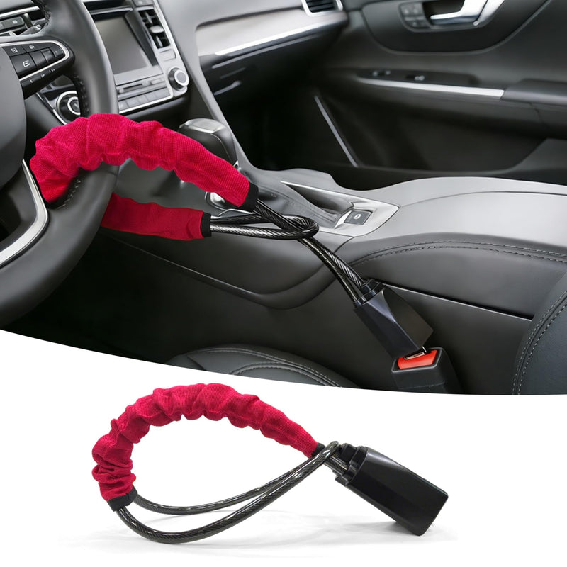 Car Steering Wheel Lock Anti-Theft Device, Seat Belt Lock | Easy Installation, Fits Most Vehicles, Security Device