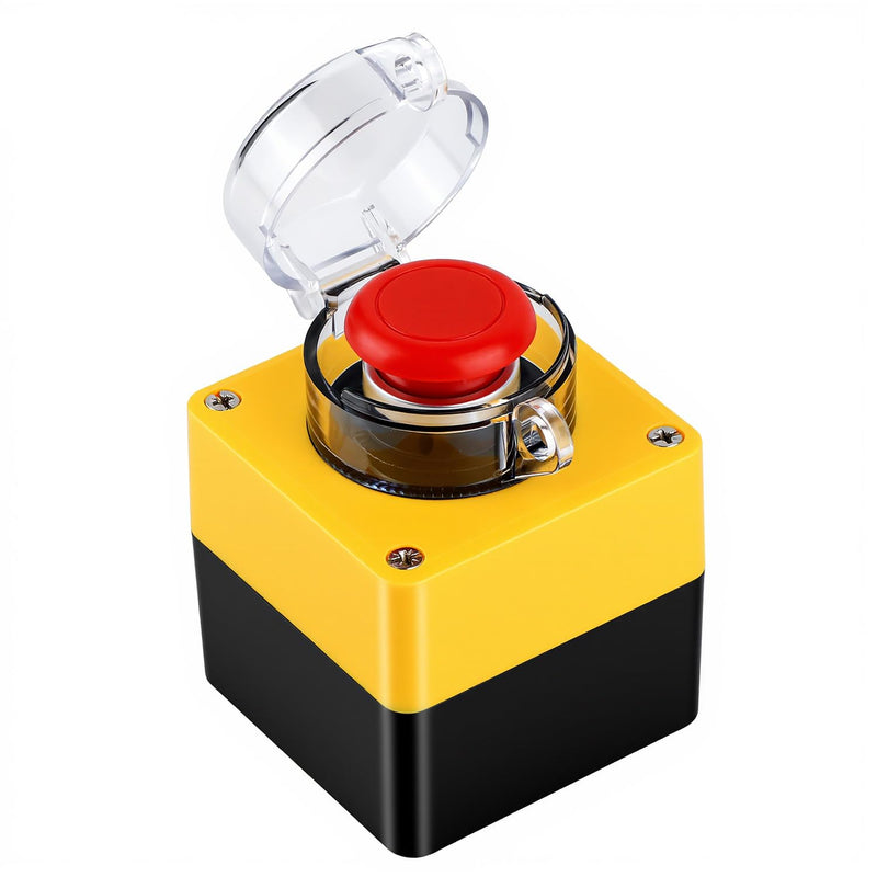 Wireless PC Power Button, Detonator-Style PC Start Button with Cover | USB-C Rechargeable Computer Power Switch by PCIe or USB 2.0 Powered, Anti-Mistouch Design with DIY Decorative Stickers