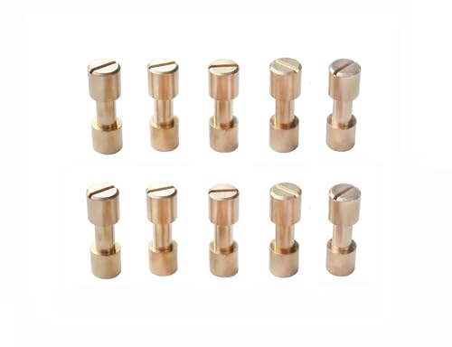 10 Sets Folding Knife Scales Corby Bolts Pivot Pin (Brass) Brass