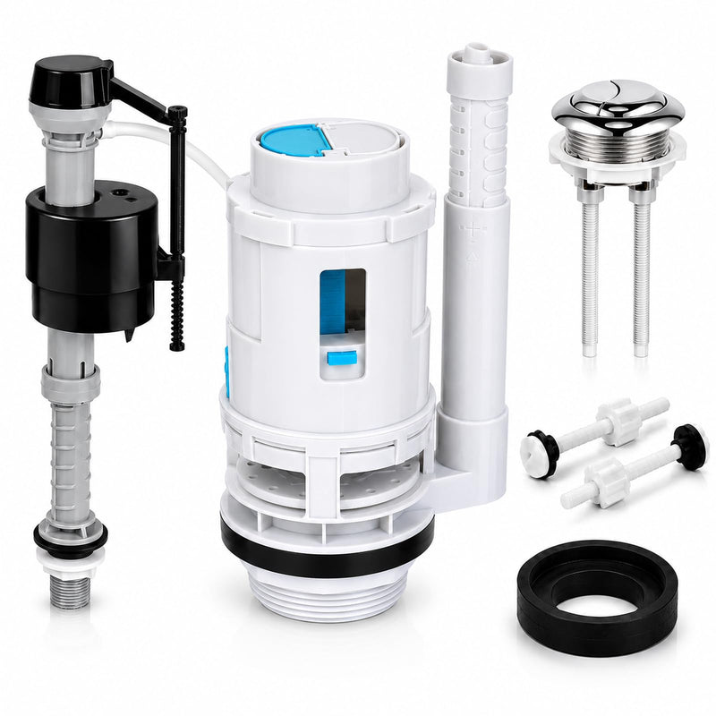 3 Inch Dual Flush Valve Replacement Kit for 2-Piece Toilets, Compatible with Glacier Bay, Toto, WaterRidge, AquaSource& More, Complete Toilet Repair Kit to Fix Leaks, Weak Flush & Wobbling (3 inch) 3 Inch