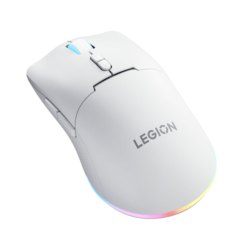 Lenovo Legion M220 Wireless RGB Gaming Mouse, Tri-Mode (Bluetooth, 2.4GHz & Wired), 5000 DPI Optical Sensor, 2-Zone RGB Lighting, 100Hr Battery, 7 Buttons, USB-C Rechargeable, Glacier White