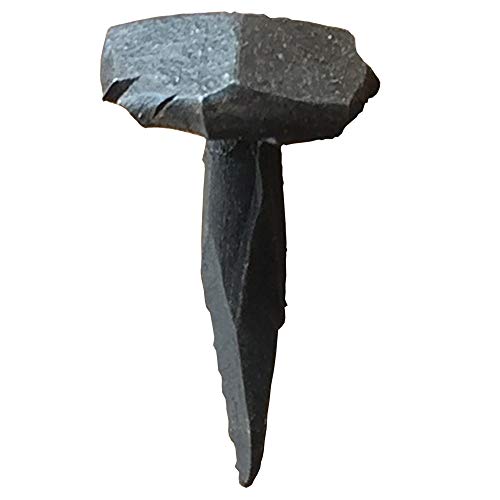 (50 Pack) 5/8" Wrought Rose Head Clavos Nail – Antique Black Forged Iron Faceted Head – Decorative Accent for Cabin, Shutter, Barn Door, Furniture & Rustic Restoration