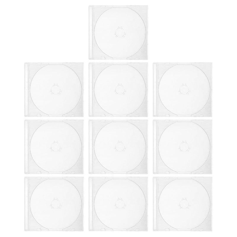 10pcs Mini CD Jewel Case - Clear Plastic Storage Holder for 8 cm/ 3 Inch Disc Collection - Transparent Display Box for DVD Organization