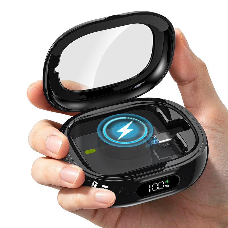 Goton Portable Charging Case Compatible for Oura Ring Gen 5 & 4 & 3 Charger | (Official Charger NOT Included), 2000mAh Travel Wireless Power Station with Digital Display, 45-Day Runtime, Universal Fit Black