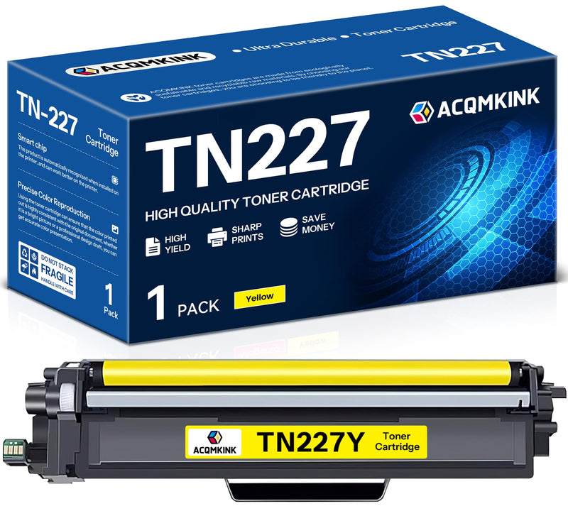 TN227 TN-227 Yellow Toner Cartridge Replacement for Brother TN-227 TN227Y HL-L3270CDW MFC-L3770CDW HL-L3290CDW MFC-L3750CDW HL-L3210CW Printer 1 Pack High Yield