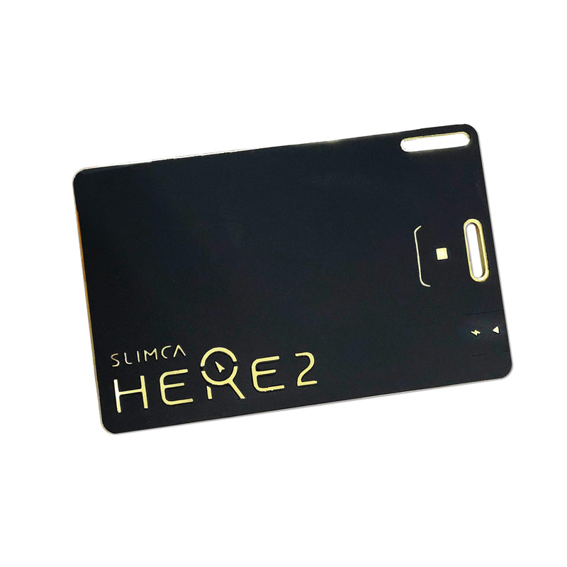 SLIMCA HERE 2 1.3mm USB-C Rechargeable Tracker Card, Compatible with Apple Find My and Android Devices, Wallet Passport Luggage Tracker, 80dB Alarm, Easy Switch