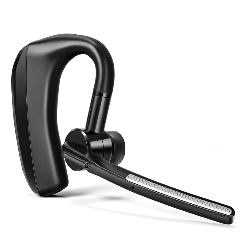 Single Sided Trucker Bluetooth Earpiece, Flip Boom Mic for Driving Calls | CVC 8.0 Dual Mics, 20H Battery, 270° Rotatable Boom Arm, Mute Control, Wide Compatibility for Phones & PC