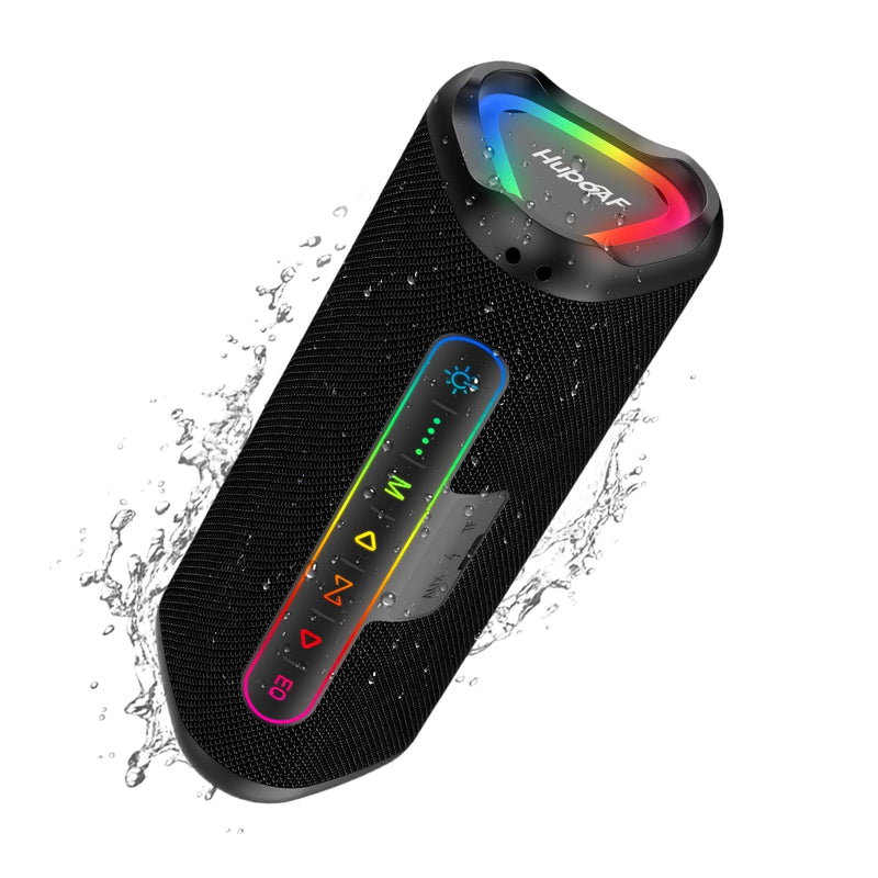 Hupoaf Magnetic Bluetooth Speaker for Golf Cart, Portable Speakers Outdoor | 24H Playtime, IPX7 Waterproof, Wireless Speakers with Strong Magnet, Loud Stereo Sound, Golf Gifts (Supports TWS & SD Card) Black