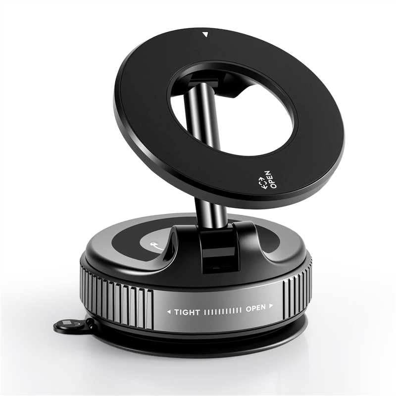 2026 Upgraded Vacuum Magnetic Car Phone Holder Mount [85 LBS Strongest Suction] 360° Adjustable Magnetic Phone Holder, Foldable Car Mount for All cellphones