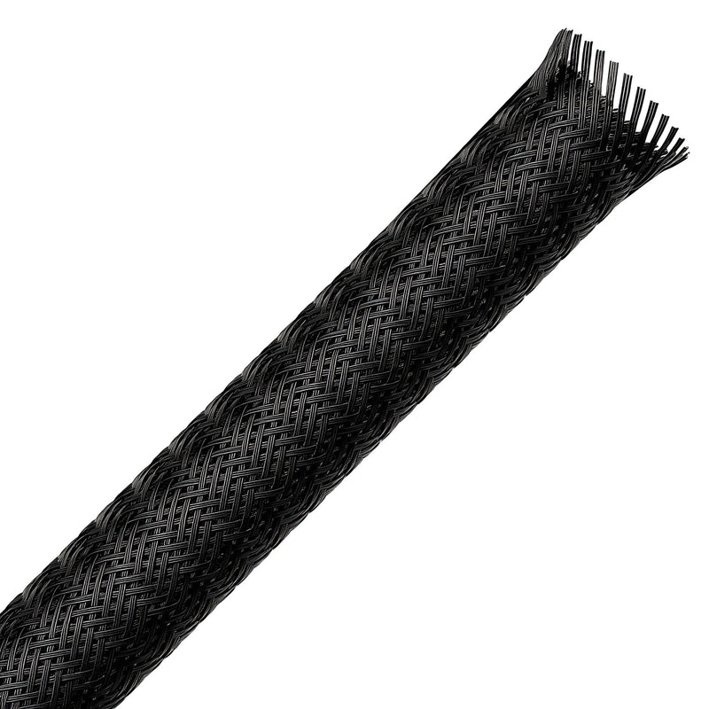 1/2" 10ft Black Expandable Braided Cable Sleeve PET | Wire Sleeve for Cable Management, Abrasion & Heat Resistant, Easy Install & Cut, Ideal for Home Theater & Smart Home 1/2"-10ft