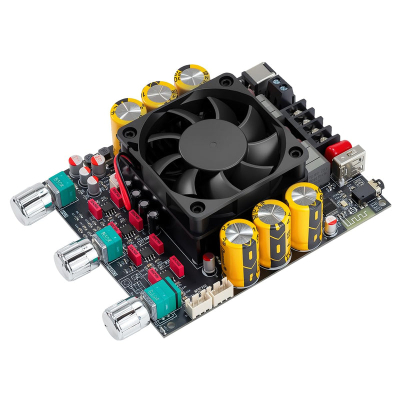TPA3255 Bluetooth 5.3 Power Amplifier Board 300W+300W | 2.0 Channel Stereo HiFi Digital Amp Board Audio Receiver with Treble Bass Control for DIY Passive Speakers