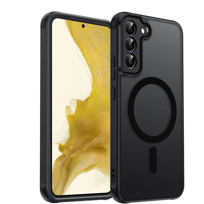 LeYi for S22-Plus Phone Case: Magsafe Fit Shockproof Translucent, Black | [Not Fit S22/S22 Ultra] Samsung Galaxy S 22 Plus Case Camera Bump Cell Mobile Android Unlocked S22plus S22+ 5G Smart Telefono Galaxy S22 Plus (6.6 Inch)