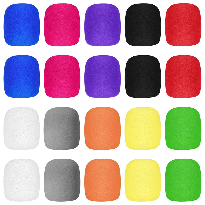20Pcs Microphone Covers,10 Colors Mic Cover Easily Clean and Reuse, Soft and Thick Microphone Windscreen, Protecting Microphones from Saliva and Moisture, Keep Clean and Away from Dust