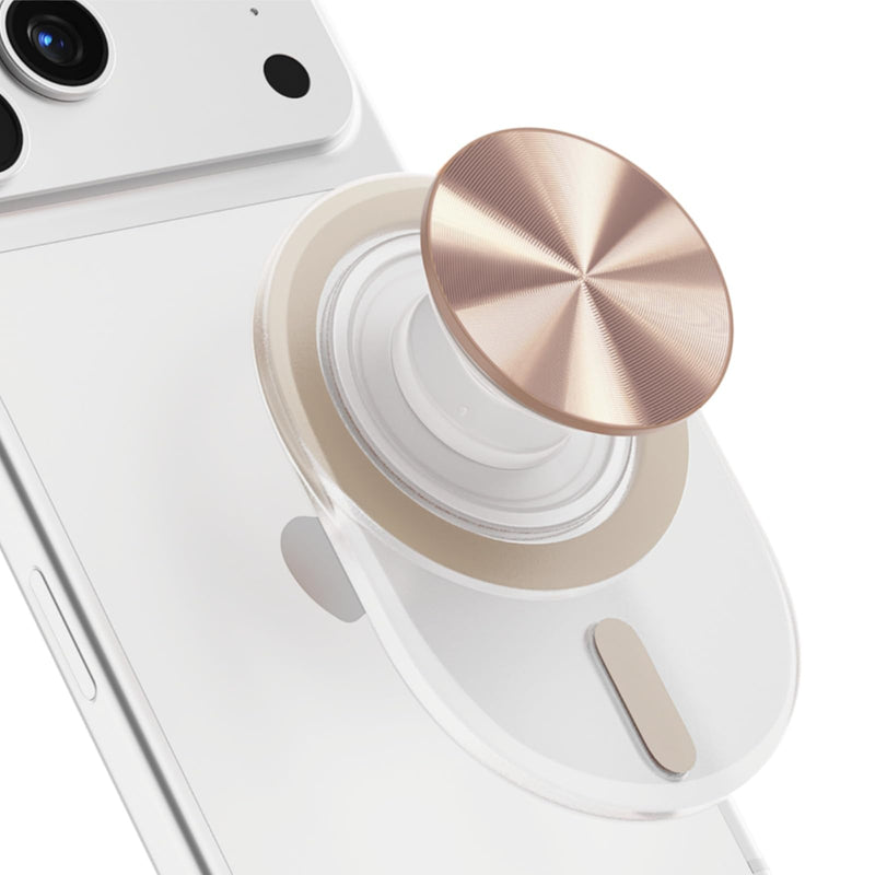 Grippopso for Magsafe Phone Grip, Magnetic Phone Grip Holder, Khaki | Magnetic Collapsible Expandible Mobile Phone Grips Stand Holder for iPhone 17 16 15 14 13 12 Series CD Pattern Transparent Khaki