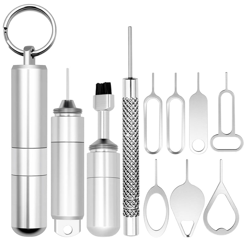 SIM Card Ejector Tray Removal Tool with Cleaning Brush, 2 in 1 EDC Portable Keychain Eject Pins Reset Needle Opener Cleaning Pen for All iPhone Airpods iPad Samsung Galaxy Cell Phone Smartphone